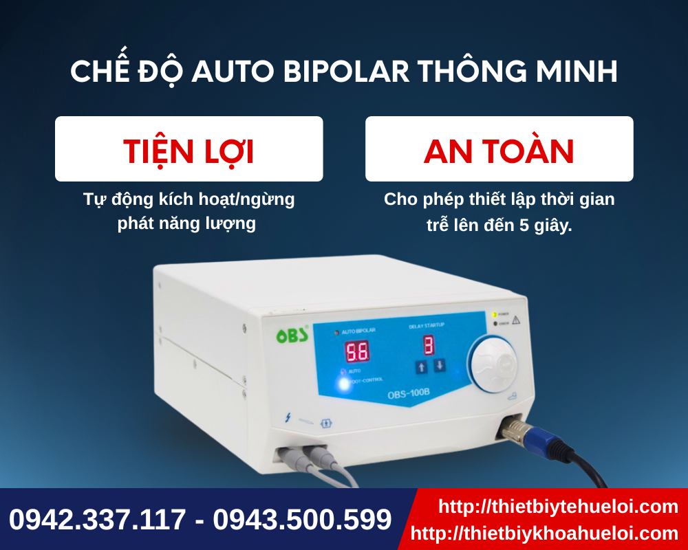 Chế độ lưỡng cực tự động thông minh trên dao mổ điện thú y cao tần giá tốt