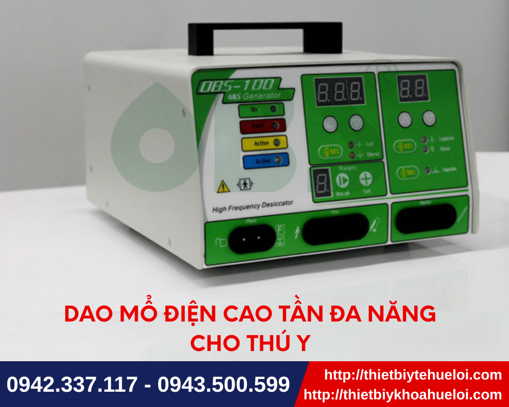 Dao mổ điện 2 kênh đơn cực lưỡng cực cho thú y