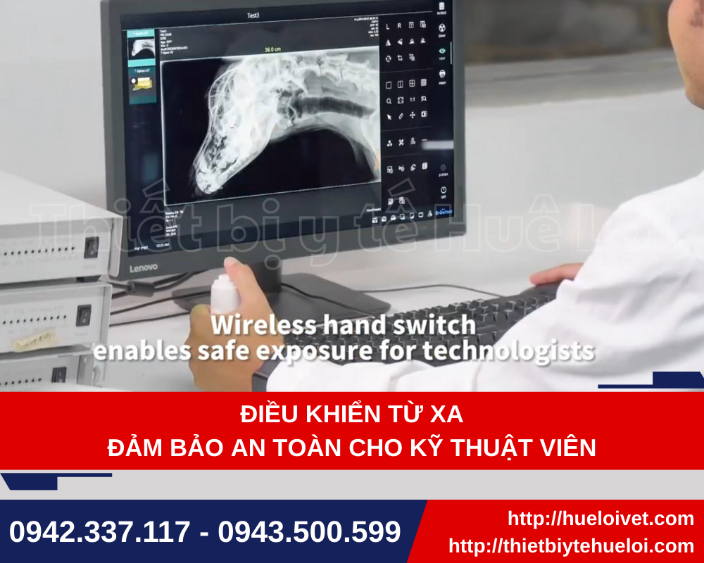 Điều khiển từ xa kèm theo hệ thống X quang thú y cố định hiện đại