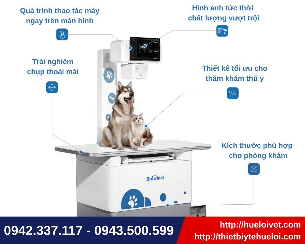 Máy X quang thú y kỹ thuật số với nhiều tính năng hiện đại